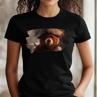 T-Shirt Frauen Piraten Bär Motiv Baumwolle Größe XS bis 3XL