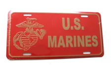 US Marines Globe Anchor Embossed Car License Plate 6 x 12 inches Made in USA