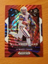 2021 Prizm Draft Ruby Wave #185 Ja'Marr Chase LSU Bengals Rookie All American