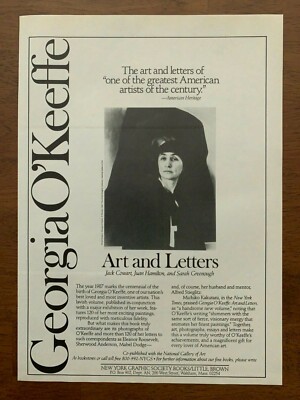 vintage 80s ia Okeeffe オリジナルポスター 1980s Georgia O'Keeffe Art and Letters Book Vintage Print Ad