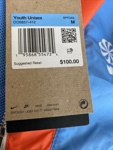 Nike Sportswear Circa 72 Kids Oversized Hoodie Unisex Youth M Blue Orange NWT - Picture 5 of 6