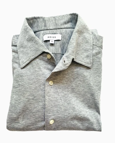 Reiss Shirt Florence Men Medium Size Men's Sleeve Long Dress Casual Marl Stretch - Picture 3 of 11