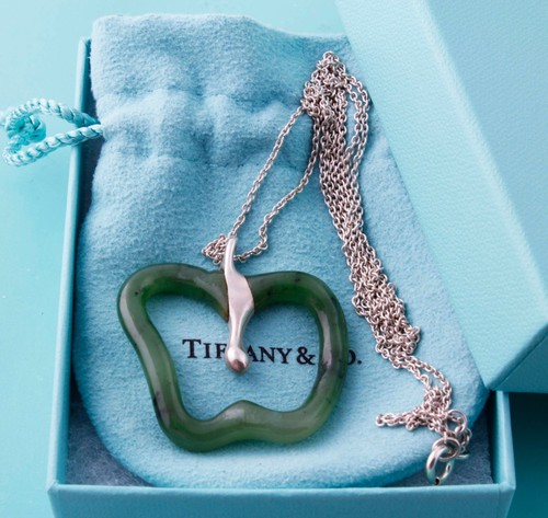 Green Jade Silver Apple Pendant 