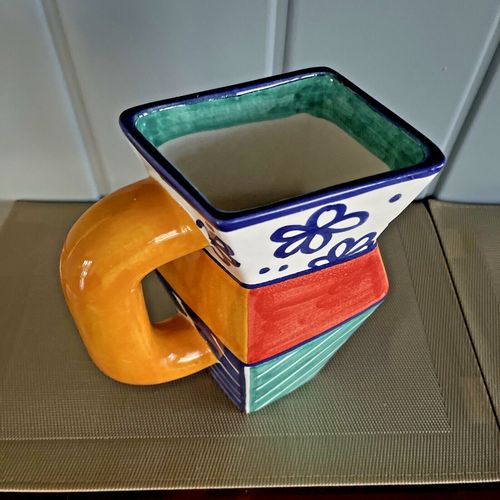 Brocca/vaso ceramica Benlloch Spagna vintage astratto anni 60 10"X7" firmato a mano - Foto 2 di 14