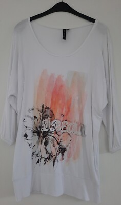 Dolce Vita Bluse Shirt 3/4 Arm Gr.40 Weiß Longsleeve Tunika Neu