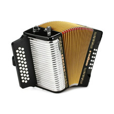 Hohner 3500GB Corona II Diatonic Accordion GCF Jet Black 
