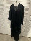 Elegant Black Gown w/jacket - size16 - with lace, beads, & shiny sequin appliqué — photo 1