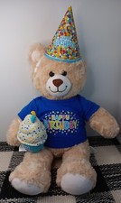 Build-A-Bear 18" Happy Birthday Light Brown Bear with Shirt, Hat,  Cupcake