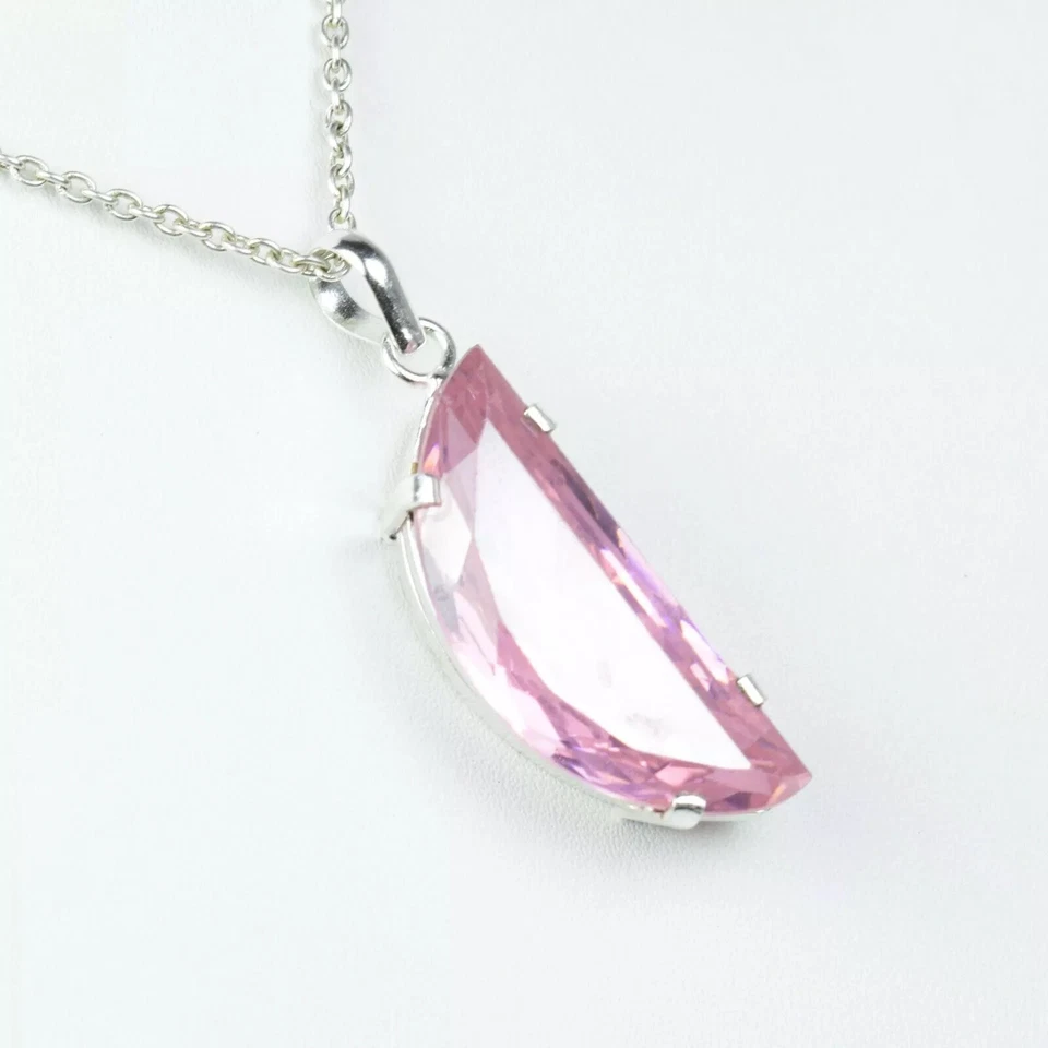 85 Ct Natural Pink Zircon Pendant 925 Sterling Silver Fancy Cut Gemstone Jewelry - Image 2 of 4