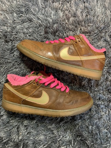 Domar Dolor Claire Nike SB Dunk Low Size 9 Gibson Brown Pink Skateboarding Vintage Used  Preowned | eBay