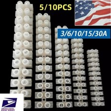 3/6/10/15/30Amp 12 Position Dual Row Terminal Strip Screw Terminal Barrier Block