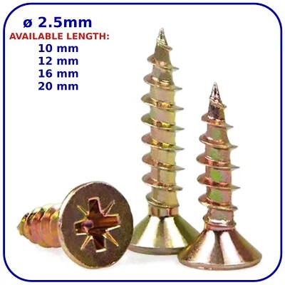 ROBS FASTENERS WOOD SCREWS 2.5 mm COUNTERSUNK POZI CHIPBOARD MULTI PURPOSE SELF TAPPING SCREW