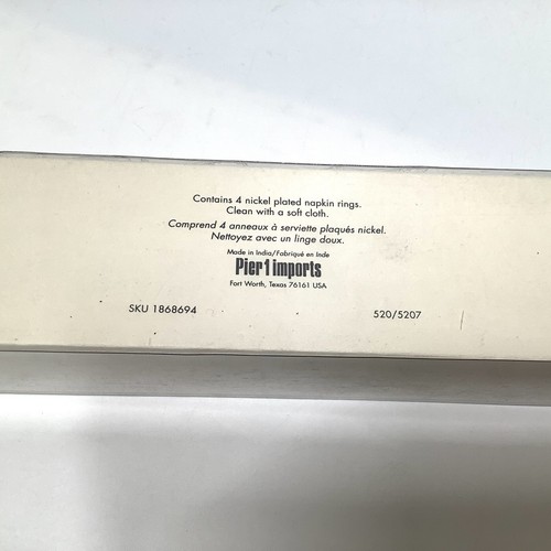 Pier 1 Anelli Tovagliolo Elefante Nichelato Lotto di 4 Tono Argento Vintage - Foto 8 di 8