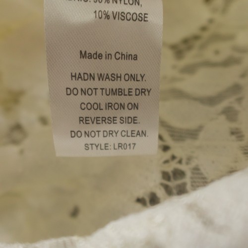 Le Rose Spitzen Morgenmantel Damen Small/Medium cremeweiß Braut Hochzeit Flitterwochen Maxi - Bild 14 von 15