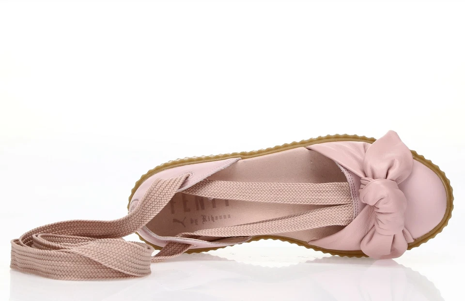 FENTY PUMA BY RIHANNA Pink Tint Leather Bow Creeper Sandals Shoes Size 7.5 - Image 3 of 4