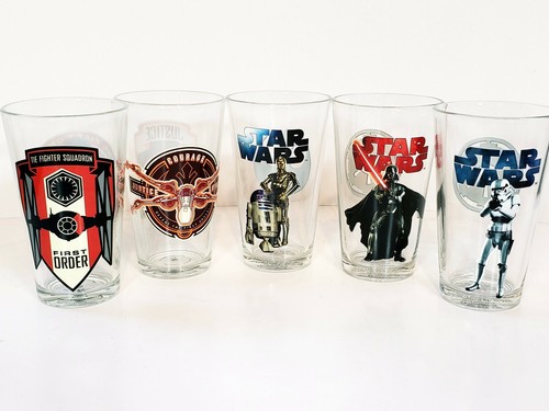 5 Star Wars Trinkgläser C-p30 R2d2 Darth Vader Rebel Forces First Order... - Bild 2 von 8