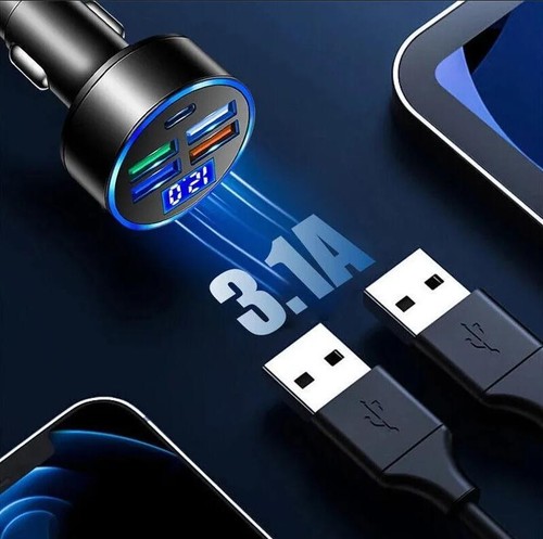 4 USB Port Super Fast Car Charger Adapter for iPhone Samsung Android Cell Phone - Photo 8 sur 8