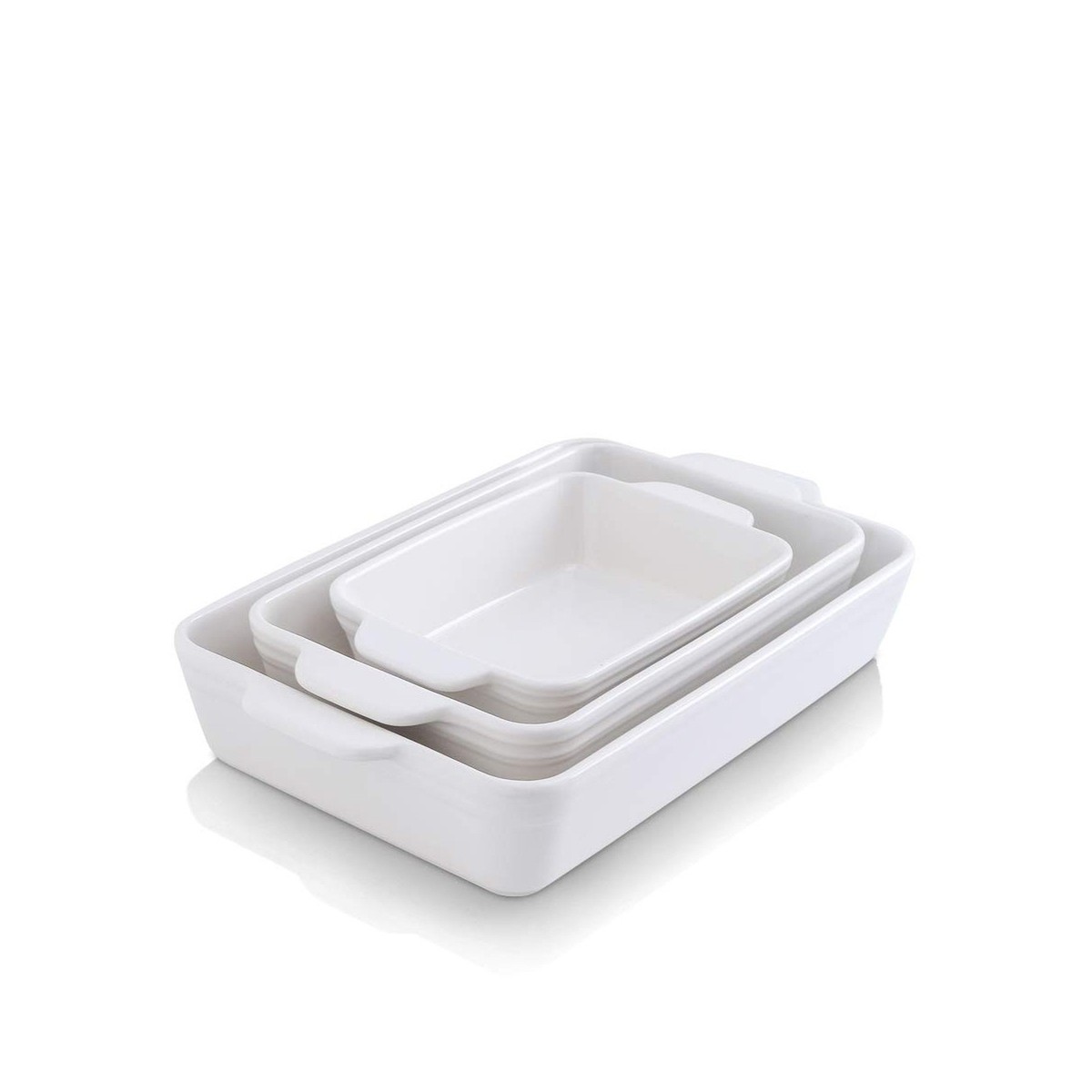KOOV Bakeware Set, Ceramic Baking Dish Set, Rectangular Casserole