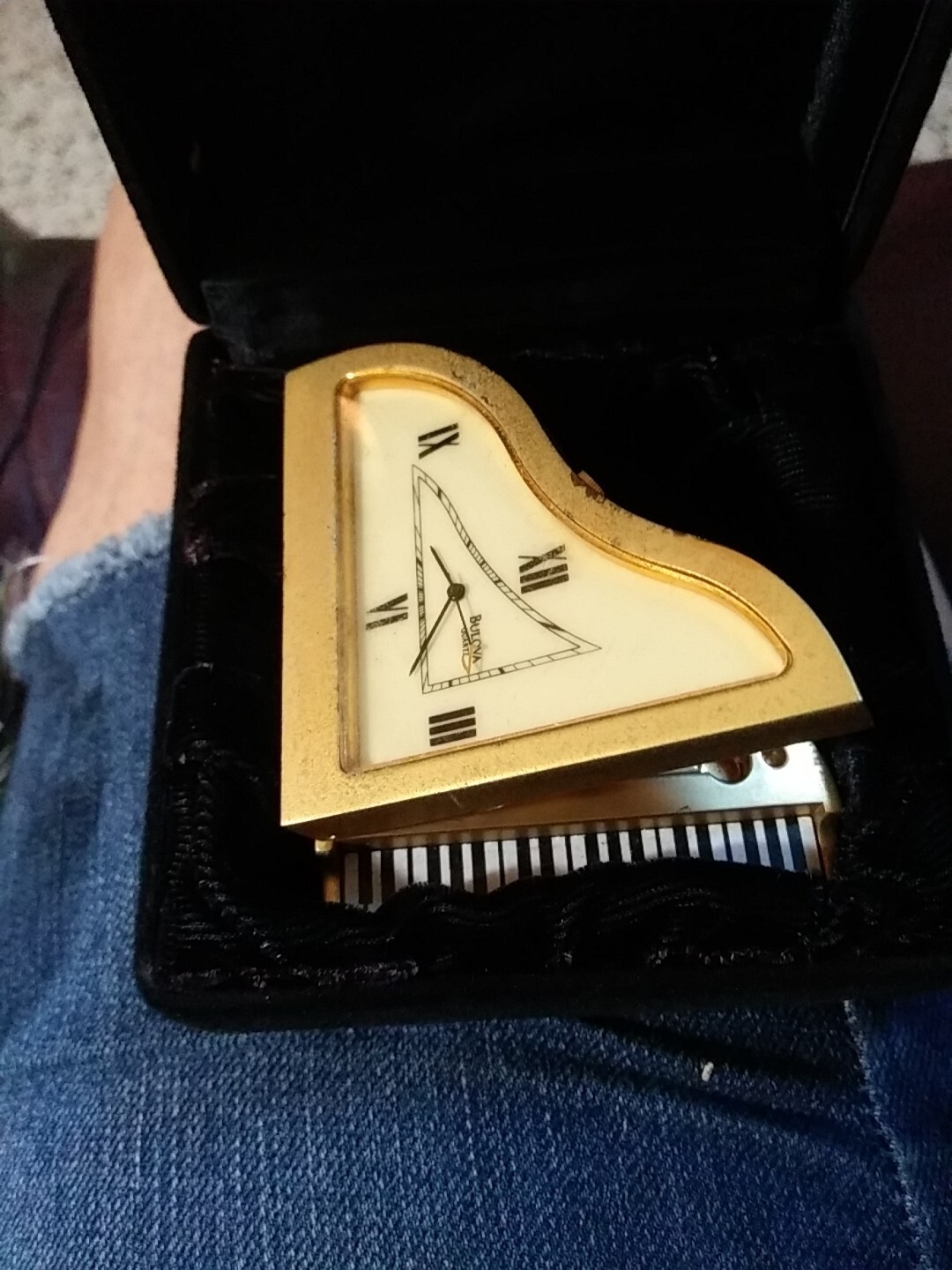 Bulova Miniature Brass Grand Piano Clock/Dollhouse Clock eBay