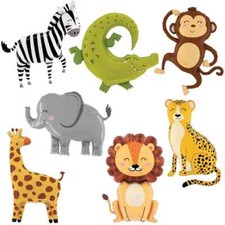 Safari Jungle Zoo Animal Balloons theme Foil Kids Birthday Party decorations
