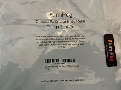 Lite Brite Classic Refill. Things That Go, 10 Pack. pre-1990 Lite Brite only