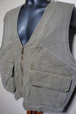 NEW Vintage Woolrich Sportsman s Canvas Fly Fishing Camping Cargo Vest Size L