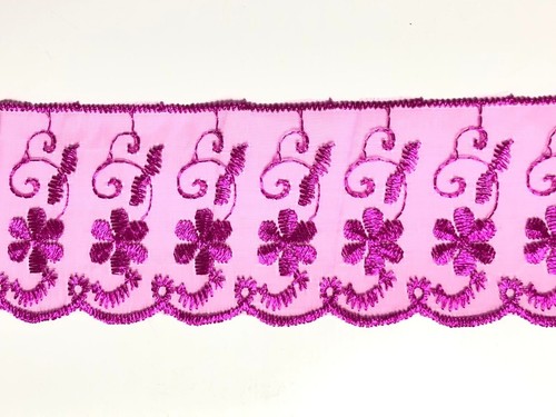 Organza Blumen Spitze Borte Nichtelastisch Elegante 6,8cm Wünschfarbe - Picture 20 of 30