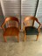w h gunlocke office chair - pair (1 w/ wood seat, 1- green leather seat)