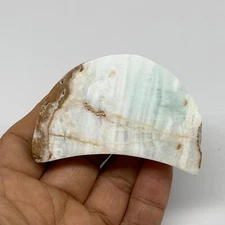 86.2g, 2.5"x1.5"x0.6", Caribbean Calcite Moon Crescent Gemstone, B33677