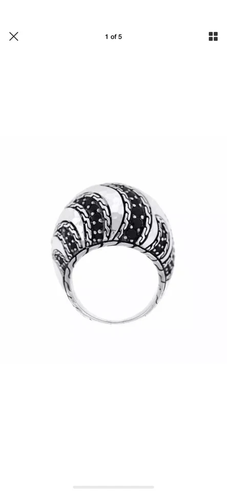 John Hardy Palu Macan Silver and Black Sapphire 3 Piece SET - Image 3 of 4