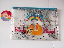 Sparkle Sloth-Corn Pencil Pouch/ Travel Bag 8 X 5.5 - Slowly, Magical