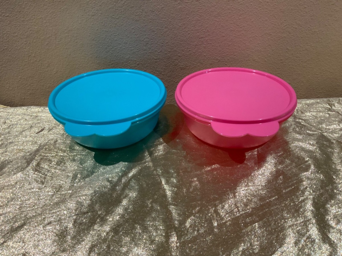 New Tupperware Set Beautiful Color Individual Salad Bowl in Aqua