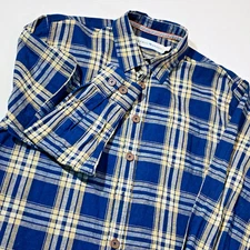 The Normal Brand Flannel Shirt Mens XL  Blue Plaid Button Down Casual Comfort