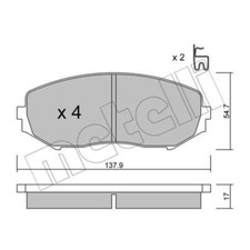 METELLI Bremsbeläge Bremsbelegsatz vorne für Suzuki Grand Vitara II