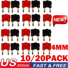 10/20x 4mm Gold Plated Dual Banana Plugs Screw Type Speaker Wire Cable Connector