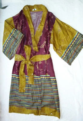 BASSETTI Exklusiver Kimono goldgelb-weinrot L/XL aus Baumwolle - Bild 1 von 4
