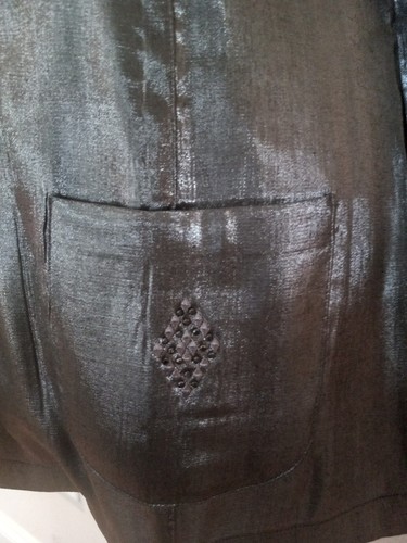 Women's Size 14 Sag Harbour Silver Button Up Blouse/Dress Shirt - Picture 4 of 10