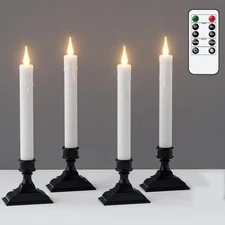 Window Candles Battery Operated with Timer, Flameless Taper Candles, Black LE...