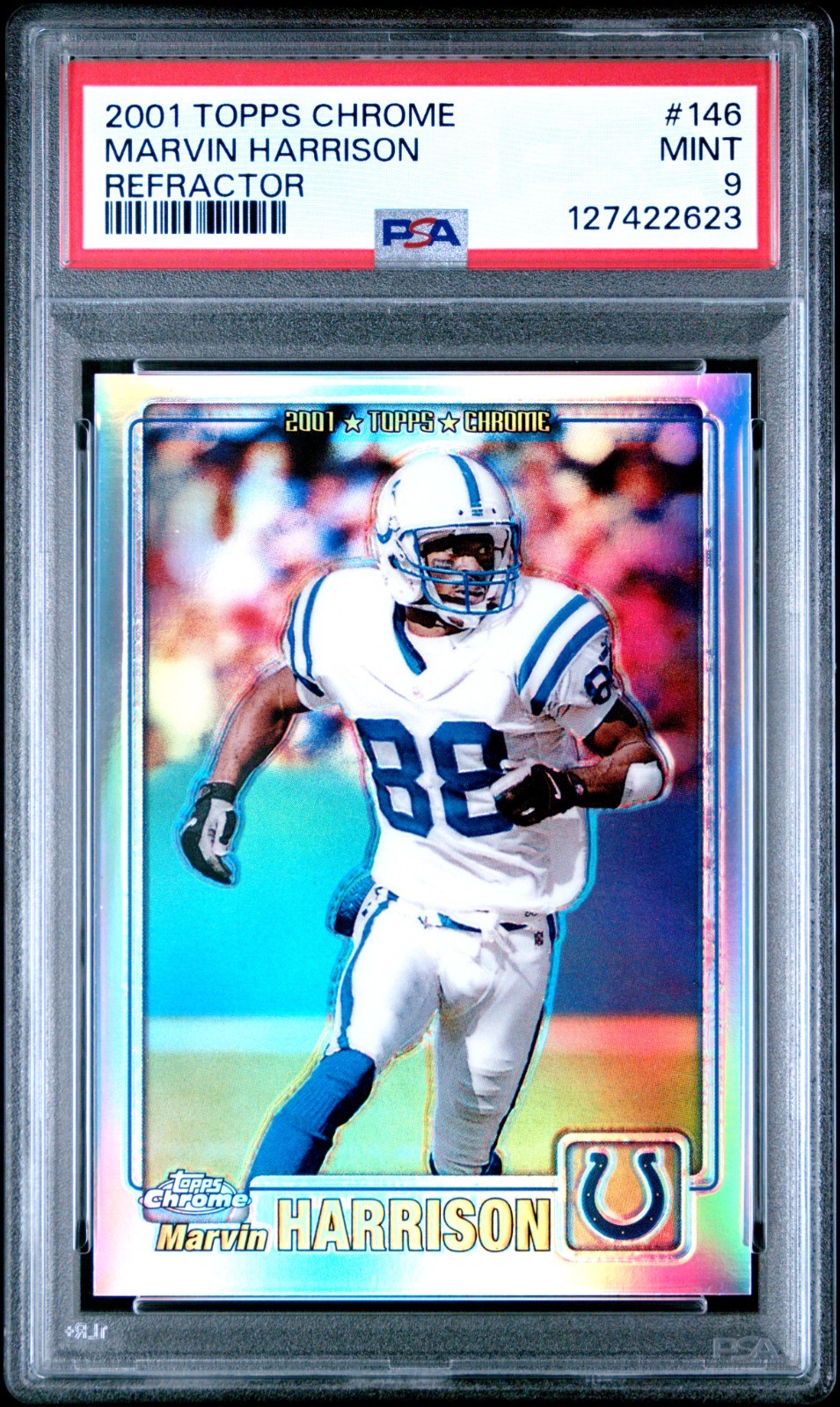 2001 Topps Chrome #146 Marvin Harrison Refractor /999 - PSA 9