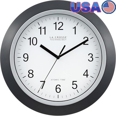 Atomic Wall Clock Automatic Time Updates 4 Time Zones Battery Powered Indoor New