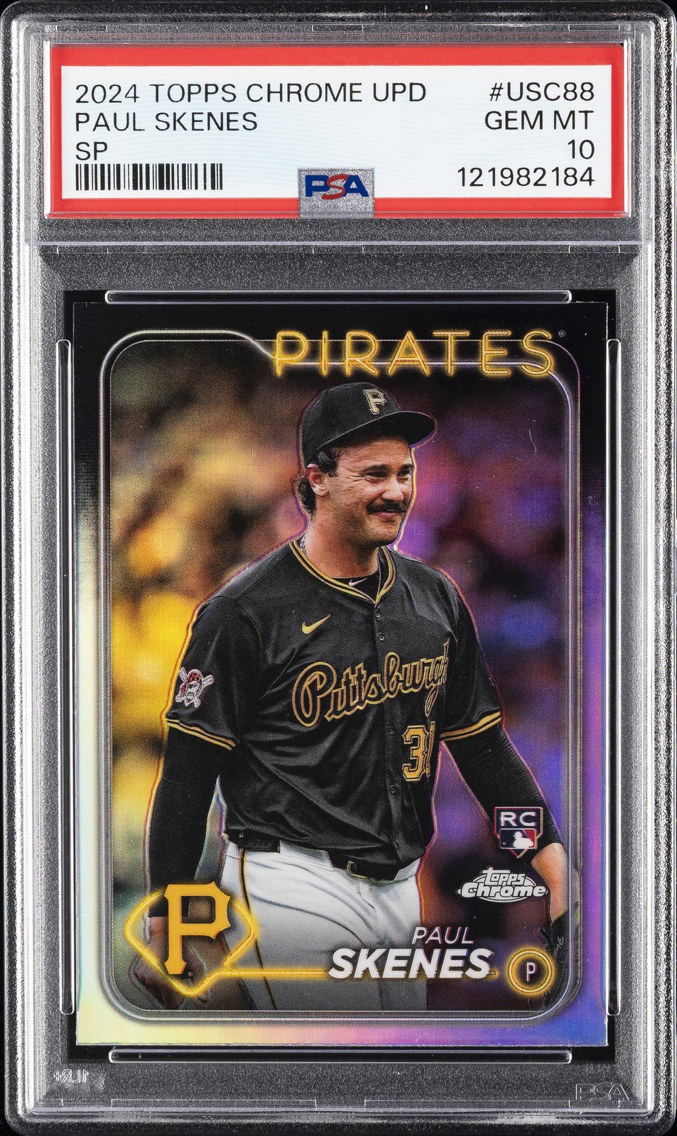 2024 TOPPS CHROME UPDATE SP #USC88 PAUL SKENES ROOKIE RC PSA 10