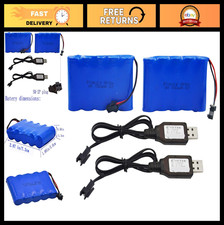 2 Pack 6V 700mAh Ni-CD AA Rechargeable Battery with USB Cables for RC Cars