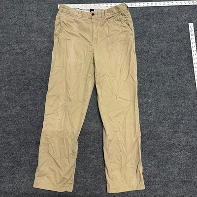 Gap Khakis Mens Size 34/32 Tan Straight Leg Flat Front Casual Cotton Chino Pants
