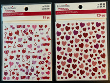 RECOLLECTIONS VALENTINE'S DAY ICONS  RED PINK GLITTER HEARTS STICKERS 215 PCS