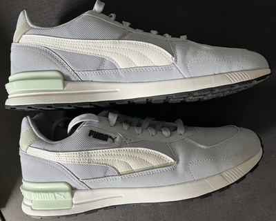 Puma Sneaker: Graviton white-gray-pastel green (44,5, wie neu)