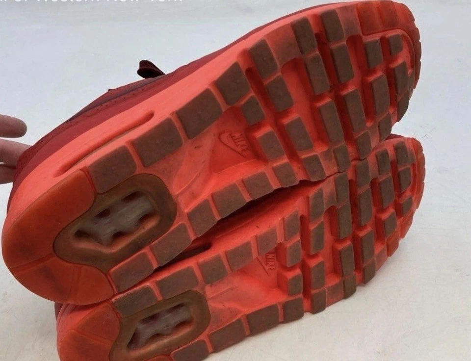 Nike Air Max 1 Ultra Moire Triple Rojo Zapatos Para Hombre 10 Gimnasio/Equipo/Unvrsty 705297-600 Foto 3 de 4