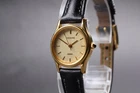 Vintage 1994[Near MINT] SEIKO Exceline 4N21-0390 Gold Dial Qz Ladies Watch JAPAN