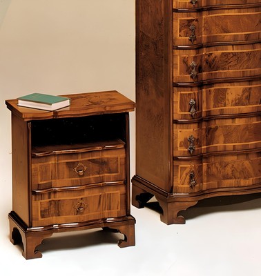 Console De Table Baroque Palazzo INT - Bois Incrusté - 60x30x74 Cm - Marron - NEUVE