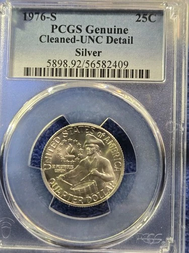 1976 s 40 silver washington bicentennial quarter Unc Details
