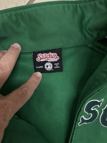 Boston Red Sox Track Jacket Men XL Green Stitches Full Zip St. Patrick's Day MLB - Picture 5 of 6